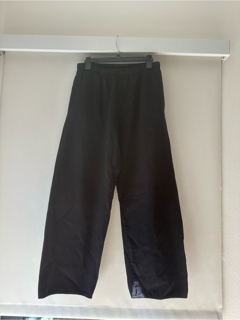 Los Angeles Apparel Wide Leg Black Elastic Waist Pants